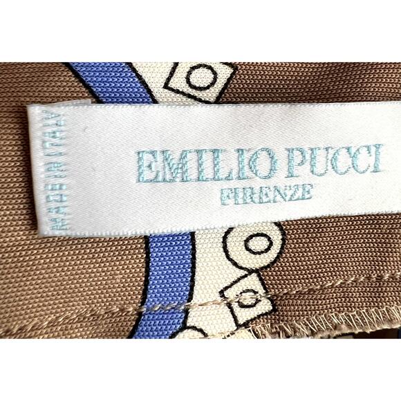 Emilio Pucci Firenze True Wrap Dress IT 44 US 10 / 12 Signature Print Made Italy - Picture 3 of 13